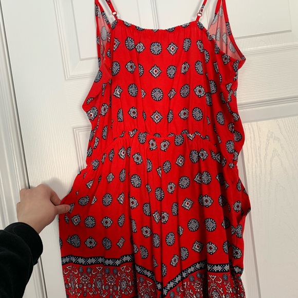 Red and blue print romper - Picture 3 of 3